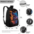 thumbnail image 5 of Uorisanigo Kids School Backpack 6-12 Year, Flame Wolf School Bag Backpack for Girls Boys 17 inch, Large Capacity Lightweight Multifunctional Casual Daypack for Schools, Travel & Sports, 5 of 6