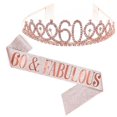 thumbnail image 1 of Women Glittering Rhinestone Letter Print Sash Tiara Set Birthday Party Supplies, 1 of 3