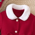 thumbnail image 6 of RYDCOT Girls Elegant Winter Coat Christmas Fashion Faux Fur Collar Red Overcoat Outfit Kids Button Down Holiday Party Coat Overcoat Dress Coat Sale, 6 of 6