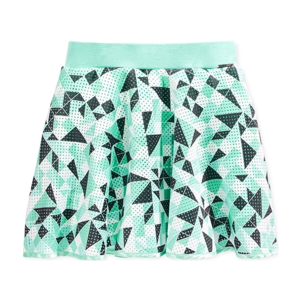 Falda plisada con estampado geométrico de Sean John Girls, Verde, XL (18)