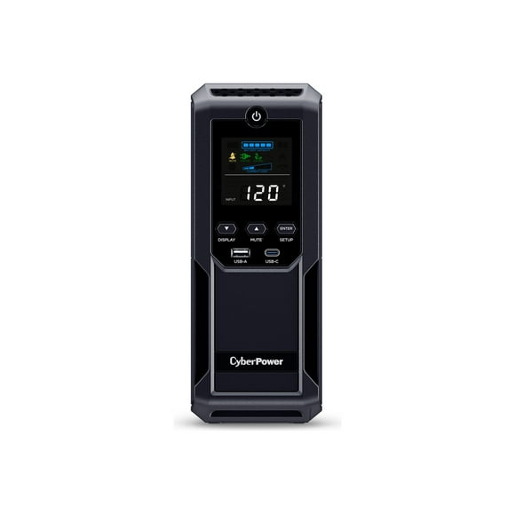CyberPower Intelligent LCD CP1500AVRLCD3 - UPS - AC 120 V - 900 Watts - 1500 VA - 9 Ah - Ethernet, USB, Série - Connecteurs de Sortie : 12 - Noir