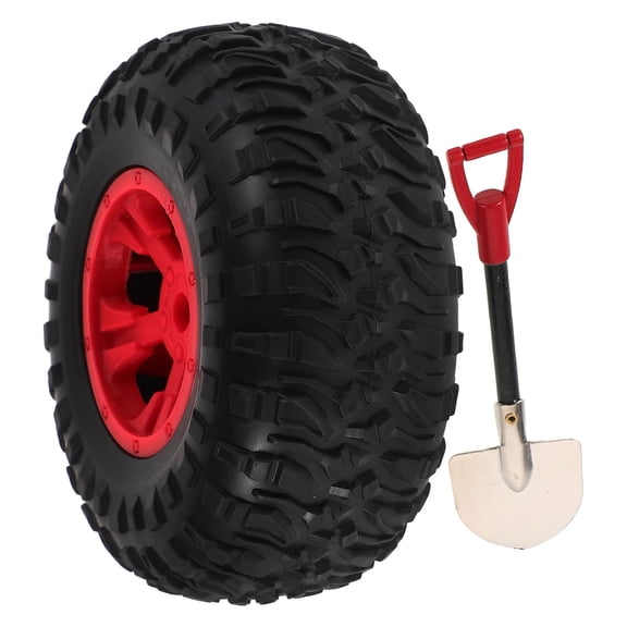 WHAMVOX Mini Spare Tire Car Badge with Shovel - 3D Funny Car Exterior Decoration Accessories for Auto Styling