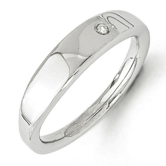 Primal Silver Sterling Silver Rhodium-plated 0.02 carat Diamond Ring