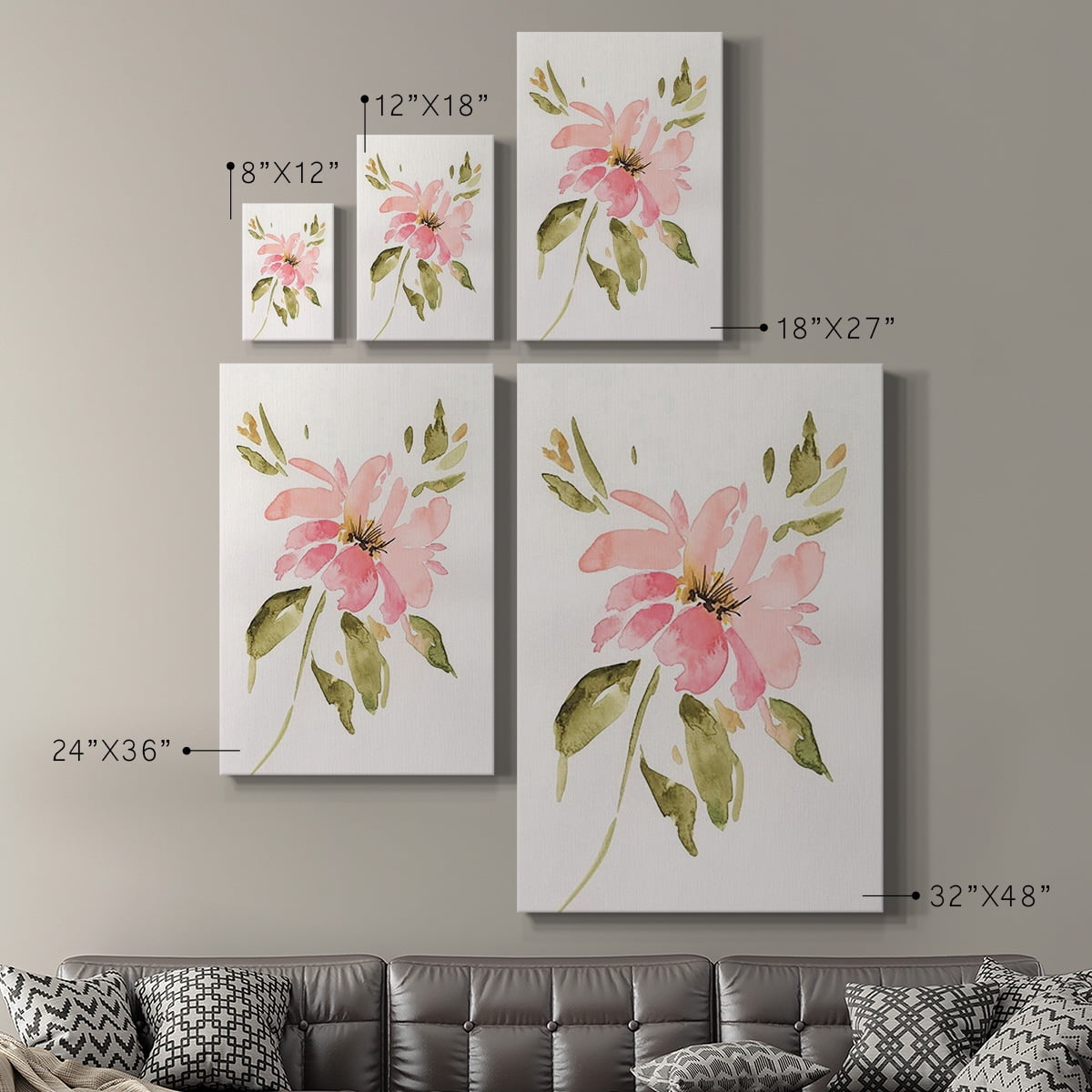 One Pink Bloom I Premium Gallery Wrapped Canvas - Ready to Hang