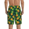 thumbnail image 3 of Naloa Pineapples with Palm Leaves Men's Short Pajama Pants, Lounge Comfort Shorts with Elasticized Waistband and Side Pockets - X-Large, 3 of 9