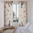 thumbnail image 3 of Spring Floral Birds Kitchen Curtain for Berdoom Living Room Cafe 72 Inch Length, Butterflies Daisy Farmhouse Flowers Tiers Curtains Light Filtering Drapes Window Treatment 2 Panels 52"Wx72"L, 3 of 8