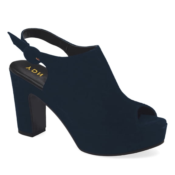 YDN Women's Peep Toe Sandals Block High Platform Heels with Buckle Strap Slingback Casual Daily Date Outfit Shoes Size 7 Blue