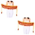 thumbnail image 1 of kurtrusly Firm And Sound Crisp Belly Dance Hip Scarf Designed For All Dancers orange 2Set, 1 of 6