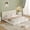 Off White-95.5''- Floating with Frame, variant on King Size Bed Frame, Sherpa Upholstered Platform Bed Frame, Soft Cloud Floating Floor Bed with Headboard, Footboard, 2 Side Shelf, Metal Slats, No Box Spring Needed, Easy Assembly, Off White
