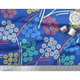 thumbnail image 3 of Soimoi Blue Rayon Fabric Artistic Floral Printed Craft Fabric by the Yard 42 Inch Wide, 3 of 3