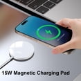 thumbnail image 6 of for MagSafe Charger 15W Magnetic Wireless Charging Pad Compatible with iPhone 17 16 15 14 13 12 Air Pro Max Plus mini/AirPods 2 3 Pro, Slim Portable Strong Magnet Quick Charger, USB-C/A Ports, White, 6 of 8