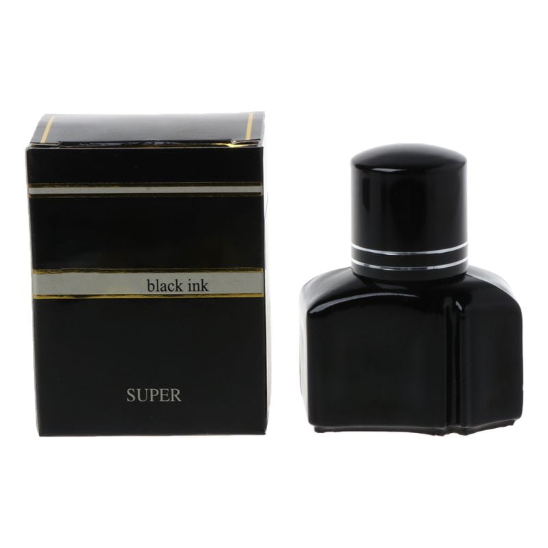 25ml Bottled Glass Black Smooth Writing Fountain Pen Ink Refill School Student S