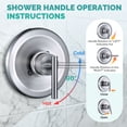 thumbnail image 5 of Wowow Single Handle 7 -Spray Wall Mount Shower Faucet 1.8 GPM with Adjustable Head in Brushed Nickel (Valve Included), 5 of 8