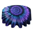 thumbnail image 4 of Blue Purple Tie Dye Mandala Pattern Round Tablecloth 60"x60",Wrinkle Wipeable Table Cloth for Kitchen Dining Room Picnic Patio Party, 4 of 6