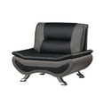 thumbnail image 3 of Benjara  44 in. Elle Accent Chair, Black, Gray Faux Leather - Metal - Solid Wood, 3 of 5