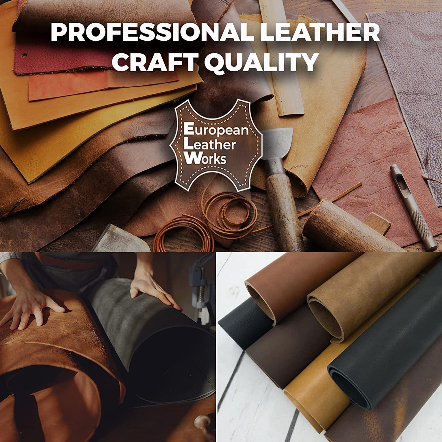 ELW Crazy Horse Leather 5-6 OZ 2-2.4mm Mahogany - Antique Brown Pre-Cut  8x12 2PCS Full Grain Cowhide Handmade Leather for DIY, Crafts, Sheaths,  Sewing, Workshop 