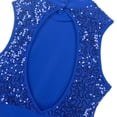 thumbnail image 7 of YONGHS Women Girls Shiny Sequins Lyrical Ballet Dance High Low Dress Leotard Costume Blue Small, 7 of 7