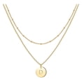 thumbnail image 1 of Corazón de la moda de las mujeres Letra Collar Cadena 26 Circular Doble Capa Cuello, 1 of 5