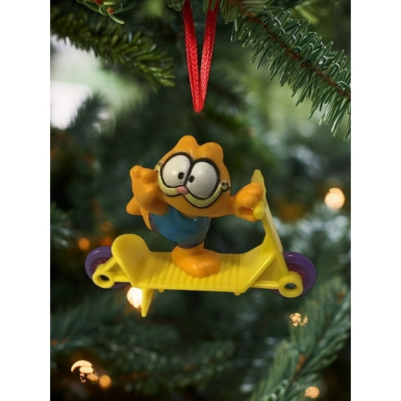 ORNAMENT 1988 GARFIELD on Scooter Figure Figurine 3” Holiday Charm Dangler Gift