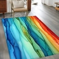 thumbnail image 4 of Area Rug 48×72in, Colorful Marble Rainbow Wave Floor Carpet Living Room Rug, Abstract Geometric Modern Art Non-Slip Welcome Mat Indoor Rugs for Bedroom Dining Room, 4 of 9