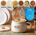 thumbnail image 4 of 2-Piece Electric Ramen Cooker Set 1.6L Non-Stick Ceramic Pot with Boil Dry Protection for Rice Soup Stew and Noodles, 4 of 6