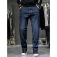 thumbnail image 4 of Pantalones vaqueros masculinos Pantalones rectos con bolsillos Vaqueros azules para hombre Retro Baggy Buggy Ropa de otoño Lavado Original Invierno Xs, 4 of 5