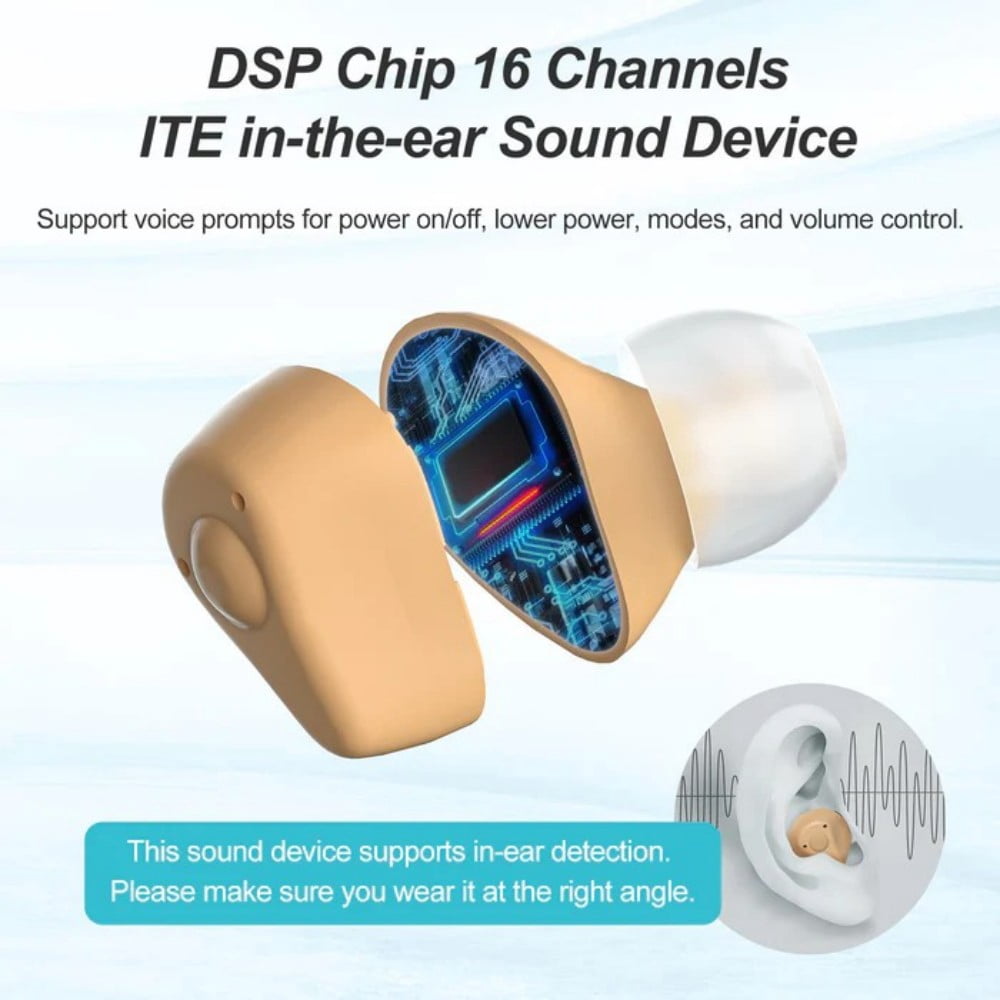 AuyeeSnc OTC Digital Hearing Aids Rechargeable with Memory Function, Noise Reduction and Easy Button Operation, Compact Design for Seniors and Adults with Hearing Loss