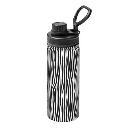 

Rateoe Zebra Skin Printed 18oz Sports Insulated Water Bottle Double-Wall Stainless Steel Kettle with Leak-Proof Cap and Carry Loop BPA-Free for Outdoor Gym Camping and Travel