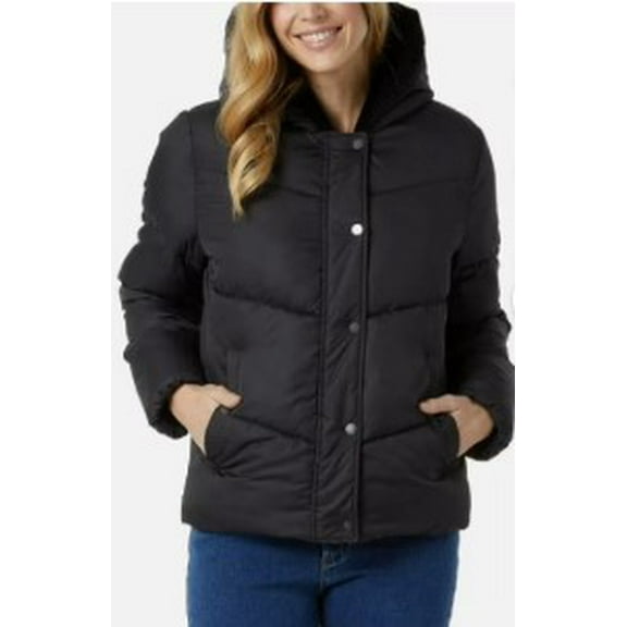 32 Degrees Women’s Chevron Quilted Jacket - Black, Medium
