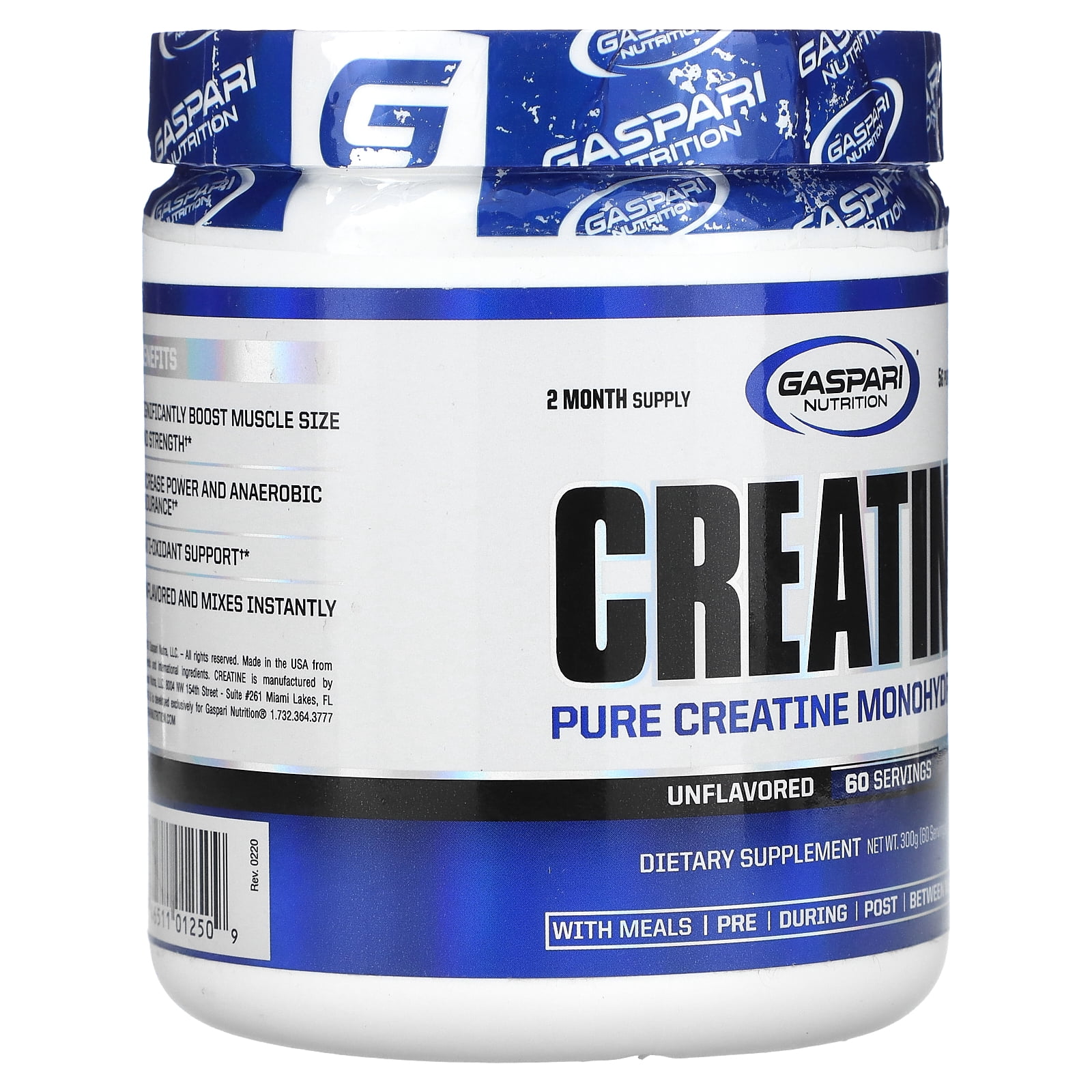 Gaspari Nutrition Creatine, Unflavored, 300 g