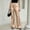 Khaki, variant on KLHDSF Pants For Women Satin Drapey Straight Wide Leg Pants High Waist Casual Trendy Summer Trousers Beige L