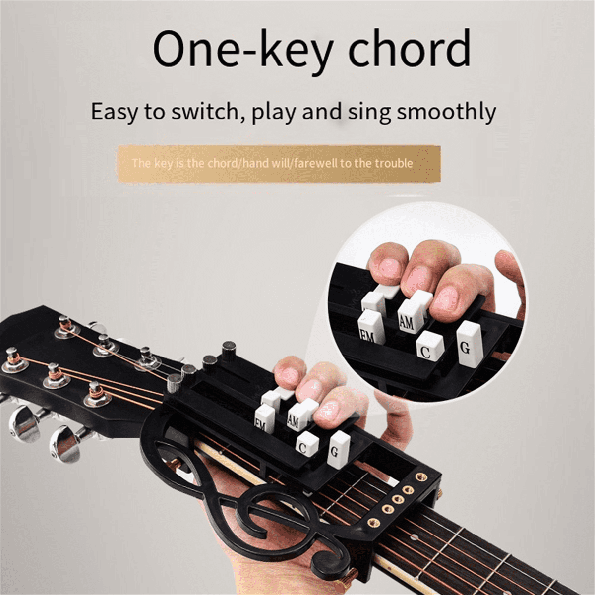Guitar Chord Artifact, One-Key Chord Assistance, Novice One-Key Chord Assistance, for Learn Guitar Playing and Singing