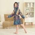 thumbnail image 4 of FORMRS Niños Bathrobe Unisex Hooded Robe Soft Plush Pajamas Sleepwear, Size 7-9T, Astronaut in Space Pattern, 4 of 7