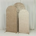 thumbnail image 5 of Efavormart Set of 3 Beige Crushed Velvet Chiara Wedding Arch Covers for Round Top Backdrop Stands 5ft, 6ft, 7ft, 5 of 5