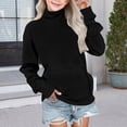 thumbnail image 2 of Ruyang Girls Turtleneck Sweatshirt Fall Winter Oversized Fleece Pullover Tops Y2K Plain Long Sleeve Warm Trendy Shirts, 2 of 6