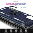 thumbnail image 4 of LEYI for Samsung Galaxy AO3S Case, Galaxy A03S Case(Not A03) 360 Metal Rotating Ring Kickstand Holder Armor Heavy Duty Shockproof Case for Samsung A03S Case, Blue, 4 of 6