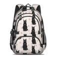 thumbnail image 2 of Black Cat and Paw Print Beige Pattern Backpack for School, Cute School Bag with Adjustable Shoulder Straps and Padded Back, 16.9"x12.6"x5.9", 2 of 5