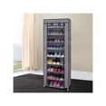 thumbnail image 1 of Fabric Shoe Rack, 10 Layers and 9 Grids, Removable Cover, (58 x 29 x 160)cm (L x W x H), Grey, 1 of 4