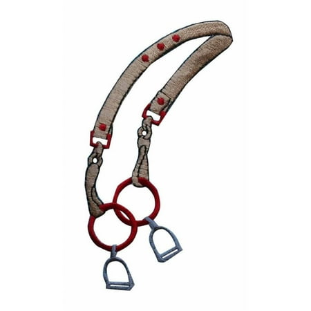 - ID 1343 Horse Riding Stirrups Patch Cowboy Ranch Embroidered Iron On Applique