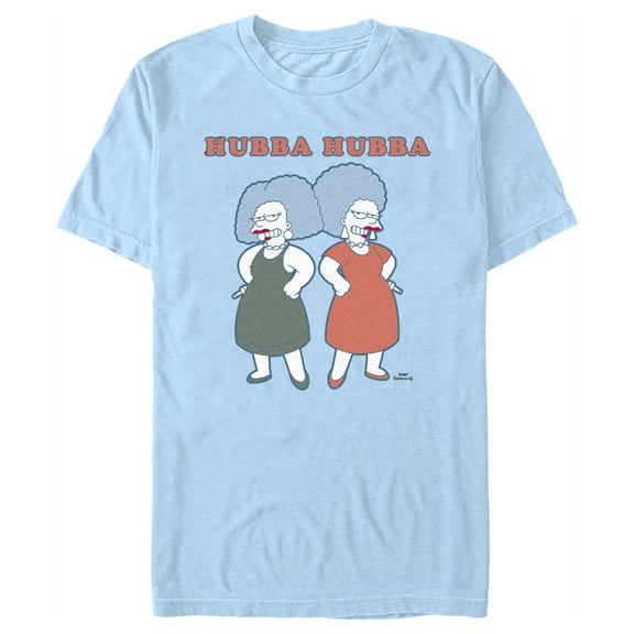 Men's The Simpsons Patty and Selma Hubba Hubba  Graphic Tee Light Blue 3X Large