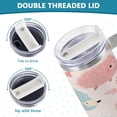thumbnail image 5 of SKYSONIC 40oz Tumbler with Handle and Straw Lid Double Stainless Steel Vacuum Insulated Travel Mug for Hot Cold Water,Hedgehogs, 5 of 7