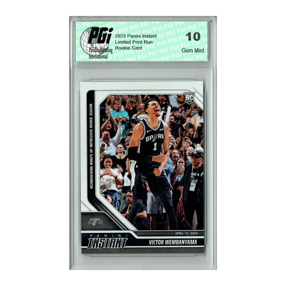Victor Wembanyama 2023-24 Panini Instant #495 Rookie Season Rookie Card PGI 10 San Antonio Spurs