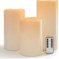 thumbnail image 2 of 8" 10" 12" x 5" Extra Large Waterproof Outdoor Flameless Candles Battery Operated LED Pillar Candles for Indoor Outdoor Lanterns, Off White, Long Lasting, Set of 3$$Tools & Hardware Other, 2 of 8