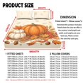 thumbnail image 7 of Aplkyhs Autumn Pumpkin Print 3-Piece Bedding Fitted Sheet Set with 2 Pillowcases Soft Breathable Wrinkle Resistant Deep Pocket for Fall Bedroom Decor All Season Use, 7 of 7
