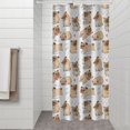 thumbnail image 2 of Cartoon Pug and Heart Shower Curtain 36"x72" ,Bathroom Decorative Shower Curtains Set with 12 Hooks,Modern Waterproof Washable Shower Curtain, 2 of 6