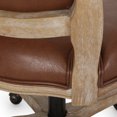 thumbnail image 6 of Oakes French Country Upholstered Swivel Office Chair, Cognac Brown and Natural, 6 of 9