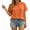 Orange, variant on Women's Linen Short Sleeve Solid Shirt Top 2026 Spring Summer Casual Tunic Blouse