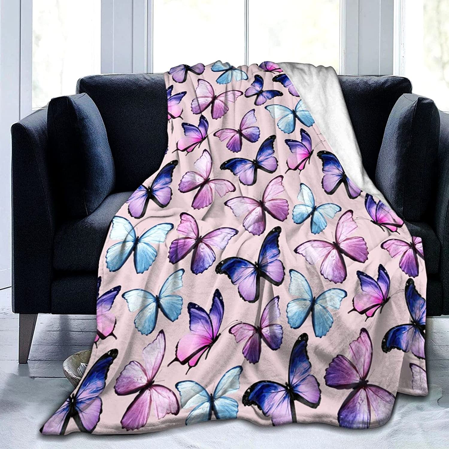 WISH TREE Butterfly Blanket Beautiful Butterfly Throw Blanket Ultra