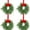 Red-4pc, variant on JEWLALO 4PC Small Christmas Norfolk Wreaths, 8" Mini Wreaths for Kitchen Cabinets with Bow Ribbon, Real Touch Norfolk Pine Decorative Hanging Greenery for Xmas Window Door Farmhouse Decor (Red)
