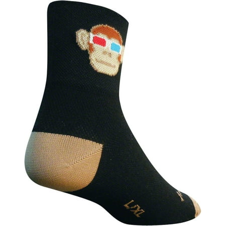 SockGuy Monkey See 3D Sock: Black/Tan; LG/XL